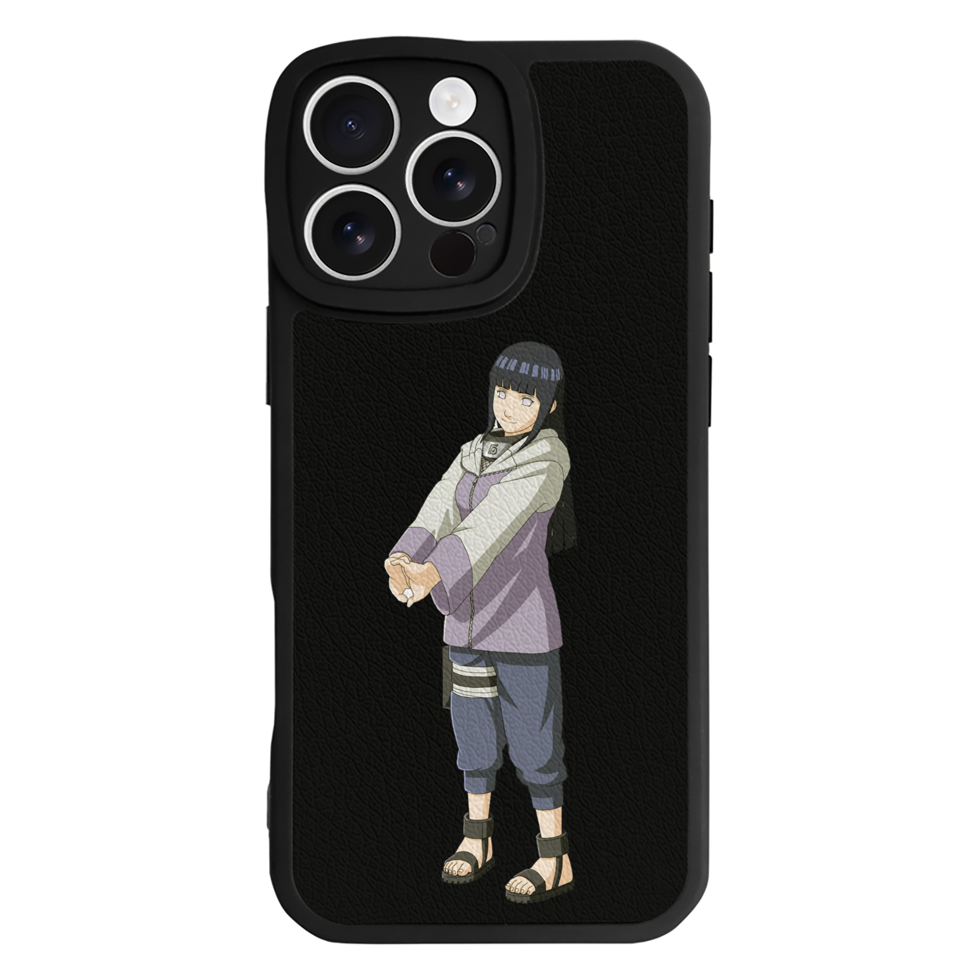 （画像用） NARUTO -ナルト- 日向ヒナタ Hyūga Hinata 【iPhone 16シリーズ対応】シリコンスマホケース（レザー調） 材質：シリコン